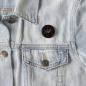 Badge Rond 2,50 Cm Initiales manuscrites en bois Motif (En situation)