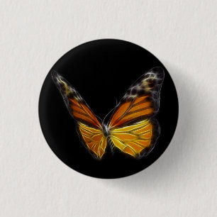 Badge Rond 2,50 Cm Insecte de vol orange de papillon de monarque