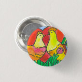 Badge Rond 2,50 Cm Inséparables de poulet (Devant & derrière)