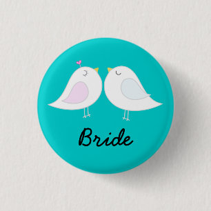 Badge Rond 2,50 Cm Inséparables sur le bouton de jeune mariée d'Aqu