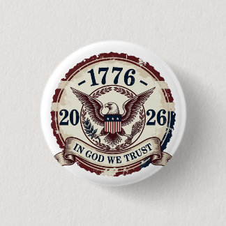 Badge Rond 2,50 Cm Insigne Aigle Vintage 1776 Patriotique