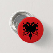 Badge Rond 2,50 Cm Insigne albanais de drapeau (Devant & derrière)