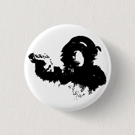 Badge Rond 2,50 Cm Insigne armé de chimpanzé (Devant)