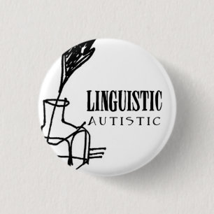Badge Rond 2,50 Cm Insigne autiste linguistique