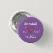Badge Rond 2,50 Cm Insigne bisexuel de sorcière/ (Devant & derrière)