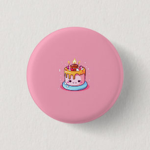 Badge Rond 2,50 Cm Insigne/bouton/épingle de gâteau Kawaii rose