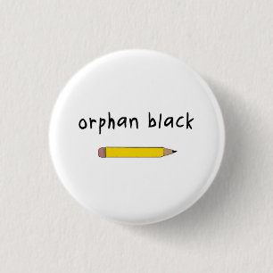 Badge Rond 2,50 Cm Insigne/bouton noirs orphelins - crayon de Rachel