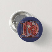 Badge Rond 2,50 Cm Insigne D initial éclairé (Devant & derrière)