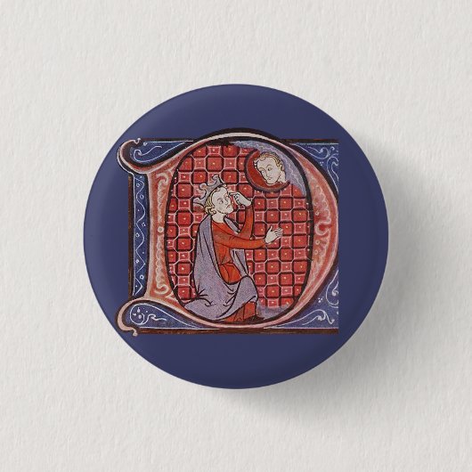 Badge Rond 2,50 Cm Insigne D initial éclairé (Devant)