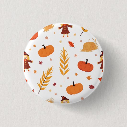 Badge Rond 2,50 Cm Insigne d'automne Citrouille Motif (Devant)