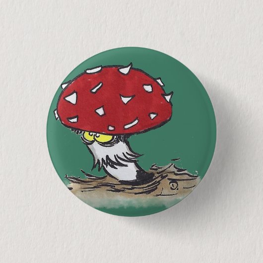 Badge Rond 2,50 Cm Insigne de bouton de champignon (Devant)