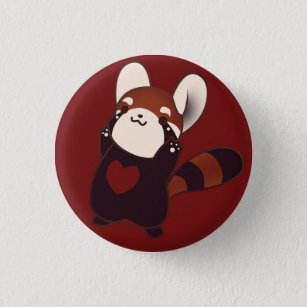 Badge Rond 2,50 Cm Insigne de bouton de panda rouge de Kawaii