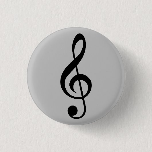 Badge Rond 2,50 Cm Insigne de Clé de musique (Devant)