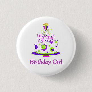 Badge Rond 2,50 Cm Insigne de fille d'anniversaire