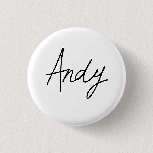 Badge Rond 2,50 Cm Insigne de la signature d'Andy (Devant)