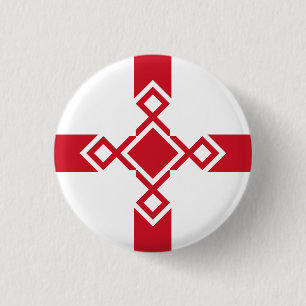 Badge Rond 2,50 Cm Insigne de l'Angleterre - croix anglo-saxonne de