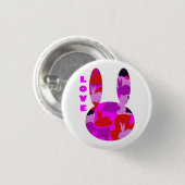 Badge Rond 2,50 Cm Insigne de lapin d'amour (Devant & derrière)