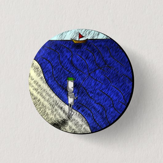 Badge Rond 2,50 Cm Insigne de pêcheur (Devant)