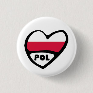 Badge Rond 2,50 Cm Insigne de Pin de coeur de drapeau de code du pays
