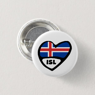 Badge Rond 2,50 Cm Insigne de Pin de coeur de drapeau de code du pays