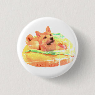 Badge Rond 2,50 Cm Insigne de Shiba de hot-dog