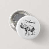 Badge Rond 2,50 Cm Insigne d'éléphant personnalisé (Devant & derrière)