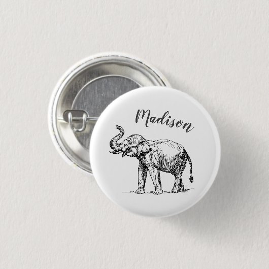 Badge Rond 2,50 Cm Insigne d'éléphant personnalisé (Devant & derrière)