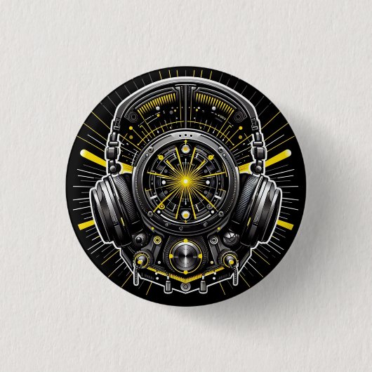 Badge Rond 2,50 Cm Insigne DJ (Devant)