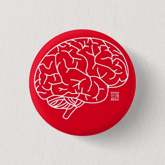 Badge Rond 2,50 Cm Insigne du cerveau (Devant)