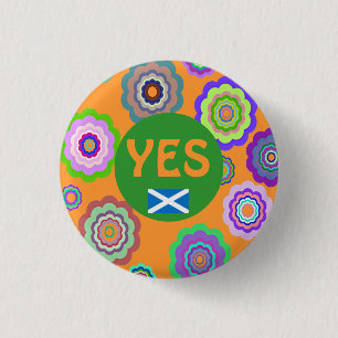 Badge Rond 2,50 Cm Insigne écossais de flower power Saltire de