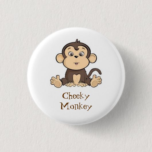 Badge Rond 2,50 Cm Insigne effronté de singe (Devant)