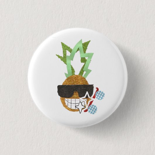 Badge Rond 2,50 Cm Insigne frais d'ananas (Devant)