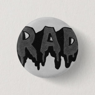 Badge Rond 2,50 Cm Insigne grunge noir et blanc de "rad"