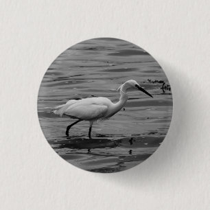 Badge Rond 2,50 Cm Insigne Little Egret