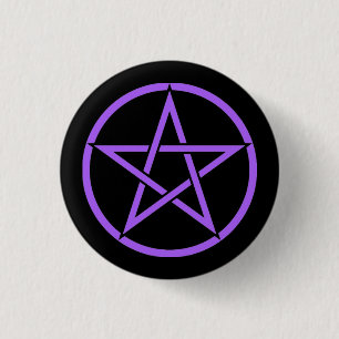 Badge Rond 2,50 Cm Insigne noir et pourpre de bouton de pentagone