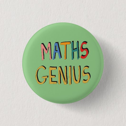 Badge Rond 2,50 Cm insigne pin mathématique génie (Devant)