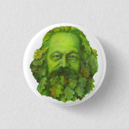 Badge Rond 2,50 Cm Insigne vert de Karl Marx (Devant)