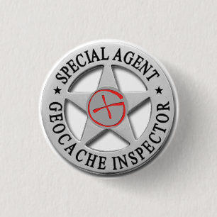 Badge Rond 2,50 Cm Inspecteur Agent* *Special w/logo de Geocache