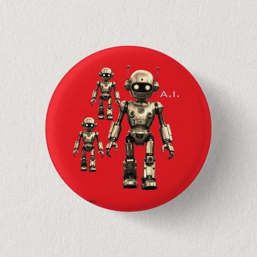 BADGE ROND 2,50 CM INTELLIGENCE ARTIFICIELLE (Devant)