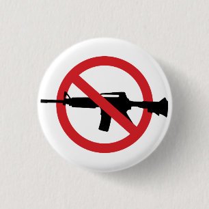 Badge Rond 2,50 Cm Interdire les fusils d'assaut - Pas de symbole lig