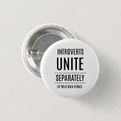 Badge Rond 2,50 Cm Introverts UNISSENT le bouton drôle (Devant & derrière)
