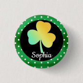 Badge Rond 2,50 Cm Irlandais St Patrick's Day Custom Designed Shamroc (Devant)