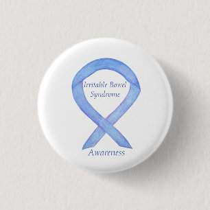 Badge Rond 2,50 Cm Irritable Syndrome de l'intestin Ribbon IBS Pin