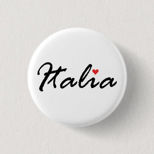 Badge Rond 2,50 Cm Italie Italienne, j'aime Italie