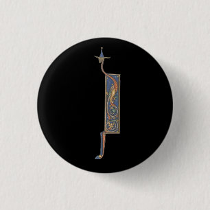 Badge Rond 2,50 Cm J initial éclairé