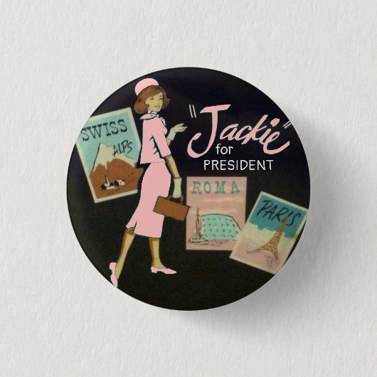 Badge Rond 2,50 Cm Jackie Kennedy pour le président (Devant)