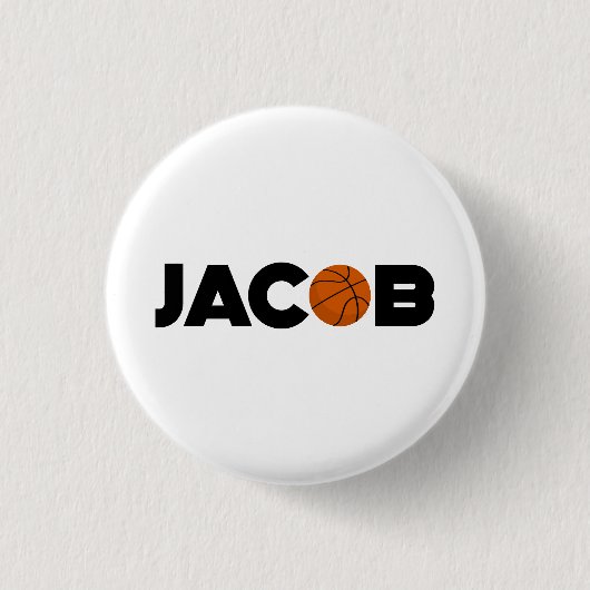 Badge Rond 2,50 Cm Jacob Basketball (Devant)