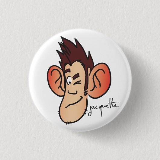 Badge Rond 2,50 Cm jacquette avatar clin d'oeil (Devant)