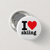 Badge Rond 2,50 Cm "J'adore le ski" (Devant & derrière)