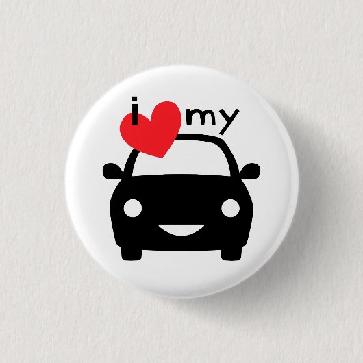 Badge Rond 2,50 Cm J'adore ma voiture ! (Devant)